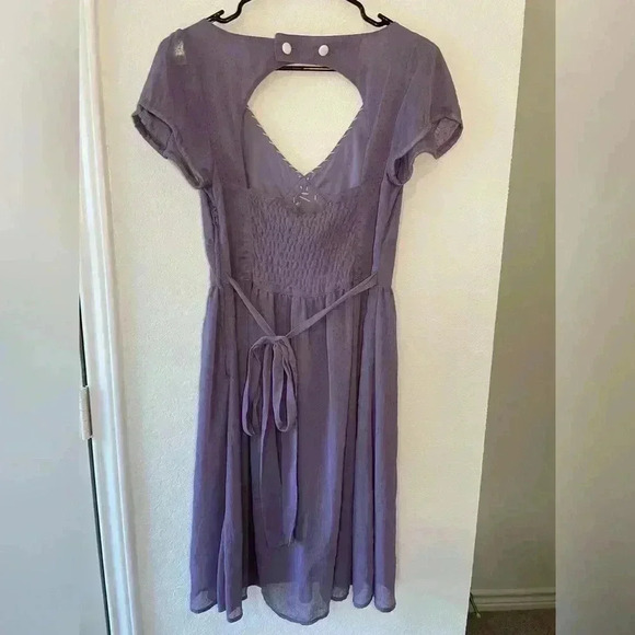 Anthropologie Nick and Mo Purple Fit and Flare Mini Dress Womens Size Small - Picture 8 of 10